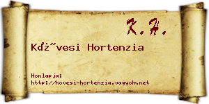 Kövesi Hortenzia névjegykártya